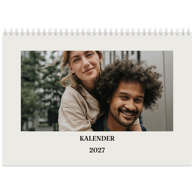 Fotokalender A4 Dubbel (30 x 40 cm) — Simpel ivoor [omslag]