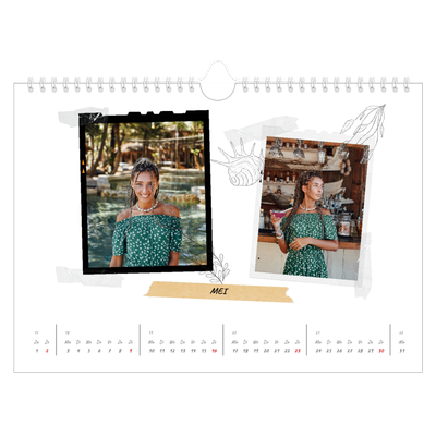 Fotokalender A4 — Plakboek flair [Mei]