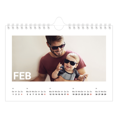 Fotokalender A5 — Grote maandaanduiding [Februari]