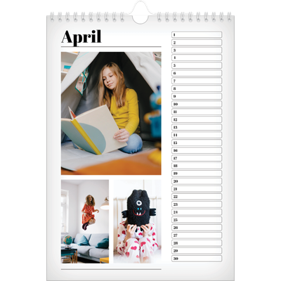 Verjaardagskalenders A4 — Vers van de pers [April]