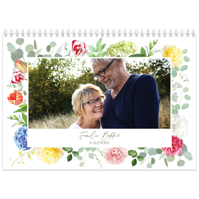 Fotokalender A4 Dubbel (30 x 40 cm) — Klassieke bloemen [omslag]