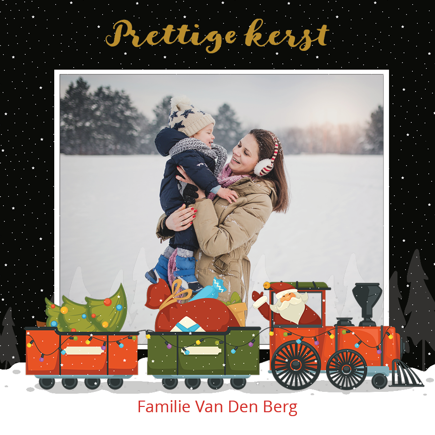 Fotokaarten — Kerstman in trein