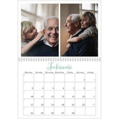 Fotokalender A4 Dubbel (30 x 40 cm) — Hallo wereld [Februari]