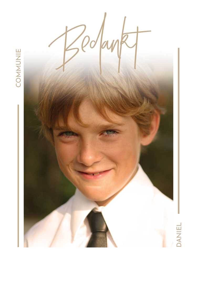 Bedankkaarten — Goudkleurige tekst