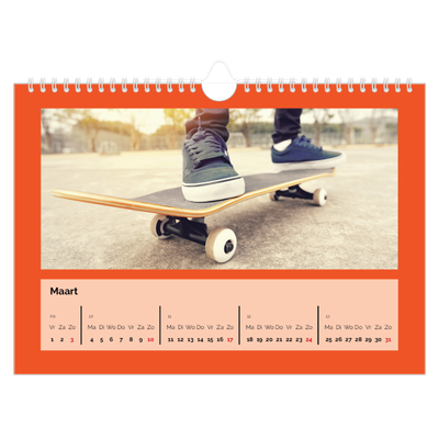 Fotokalender A4 — Fel gekleurde kaders [Maart]