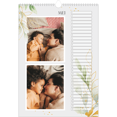 Verjaardagskalenders A3 — Bloemen splash [Mei]