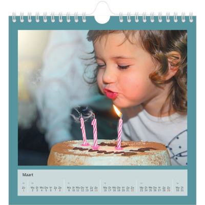 Jaarkalenders vierkant — Kleurrijke kaders [Maart]