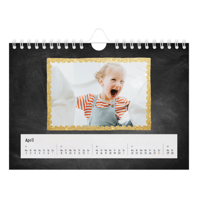 Fotokalender A5 — Foto in glitterrand [April]
