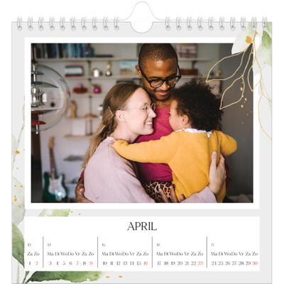 Jaarkalenders vierkant — Bloemen splash [April]