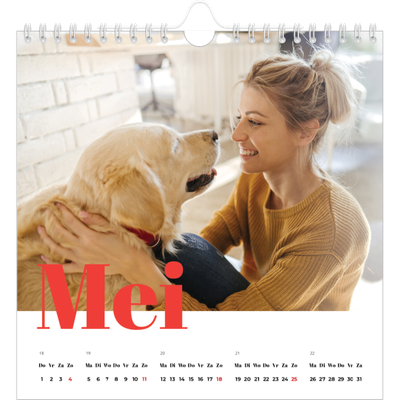 Jaarkalenders vierkant — Een dikgedrukt jaar [omslag]