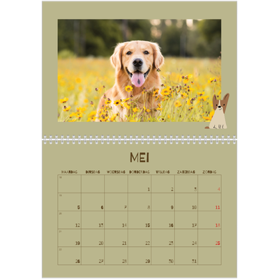 Fotokalender A4 Dubbel (30 x 40 cm) — Speelse puppy [omslag]