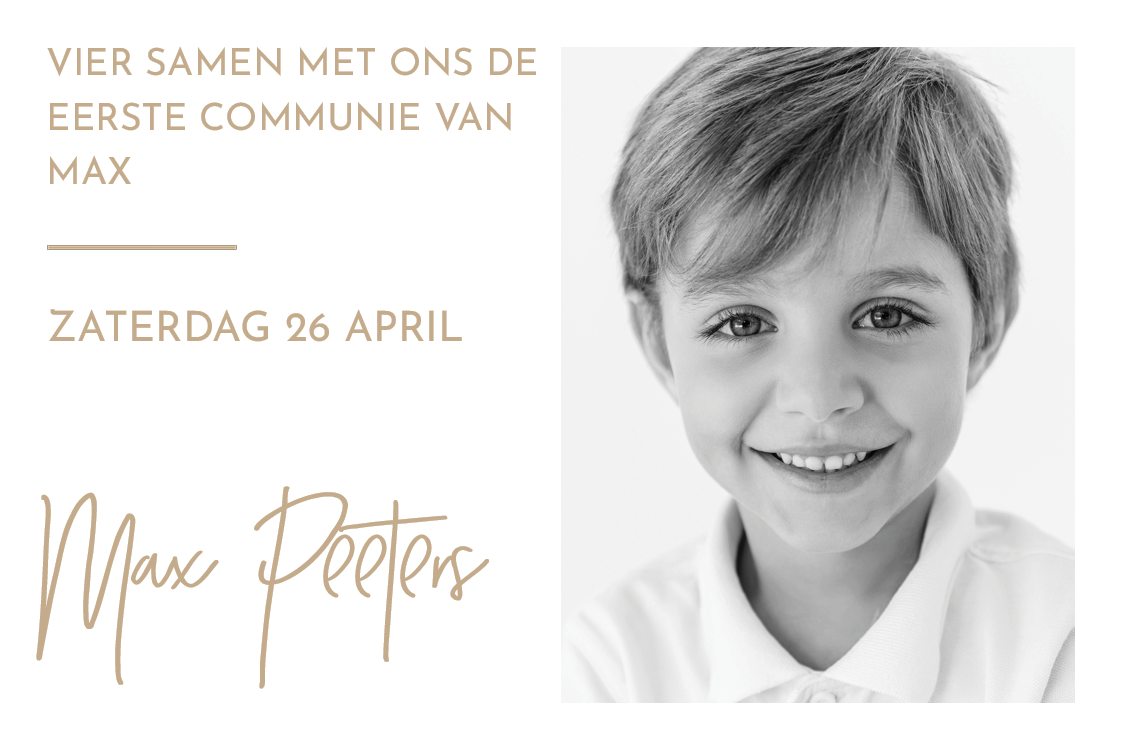 Uitnodigingen — Goudkleurige tekst