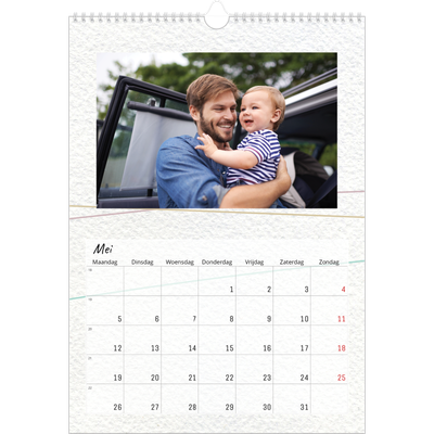 A3 Jaarkalenders — Bloempatroon in potlood [Mei]