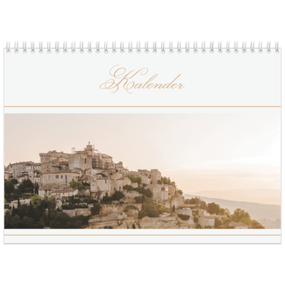 Fotokalender A4 Dubbel (30 x 40 cm) — Goudschrift banner [omslag]