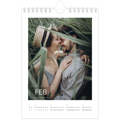 Fotokalender A5 — Overlay van datumvak [Februari]