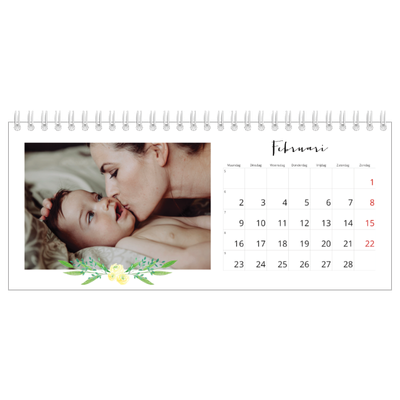 Bureaukalenders — Bloemen illustraties [Februari]