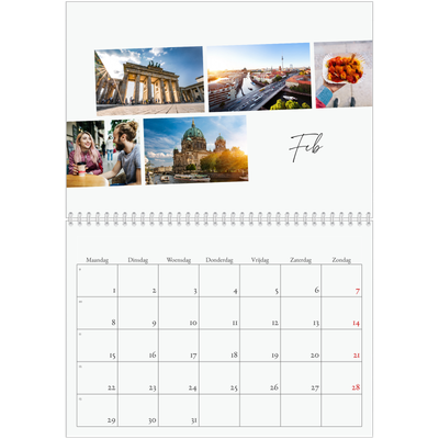 Fotokalender A4 Dubbel (30 x 40 cm) — City trip [Februari]