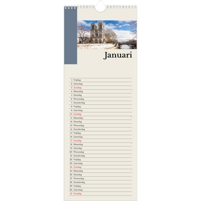 Smalle kalender  — Bezienswaardigheden van de wereld [Januari]