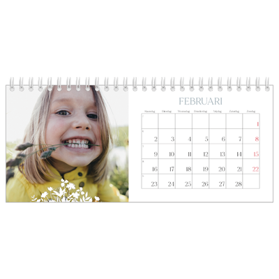 Bureaukalenders — Bloemen motief [Februari]
