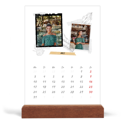 Bureaukalender met houten standaard  — Plakboek flair [omslag]