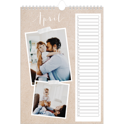 Verjaardagskalenders A4 — Scrapbook kalender [April]