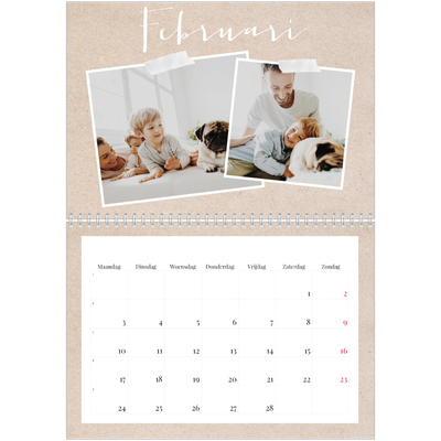 Fotokalender A4 Dubbel (30 x 40 cm) — Scrapbook kalender [Februari]
