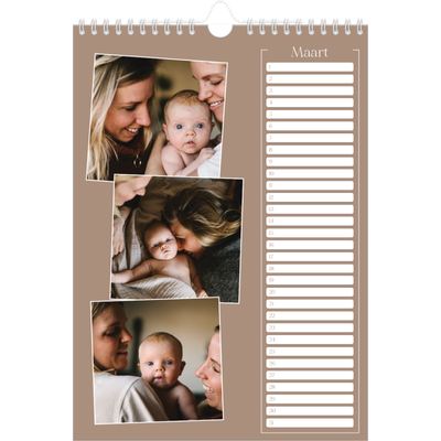 Verjaardagskalenders A4 — Gemaakte herinneringen [Maart]