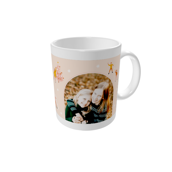 Mok bedrukken — Sneeuwengel en skis