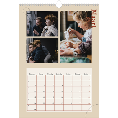 A3 Jaarkalenders — Asymmetrische tekst [Maart]