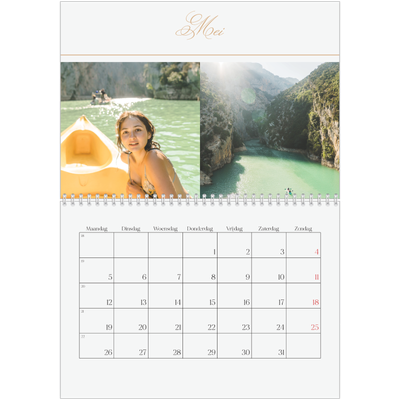 Fotokalender A4 Dubbel (30 x 40 cm) — Goudschrift banner [omslag]