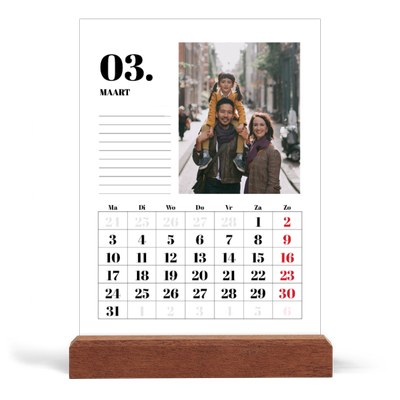 Bureaukalender met houten standaard  — Serif en momenten [Maart]