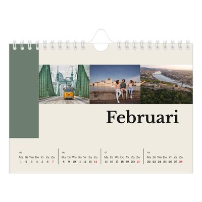 Fotokalender A5 — Bezienswaardigheden van de wereld [Februari]