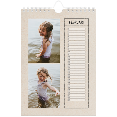 Fotokalender A5 — Craft stempel effect [Februari]