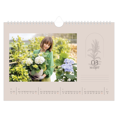 Fotokalender A4 — Simpel botanisch [Maart]