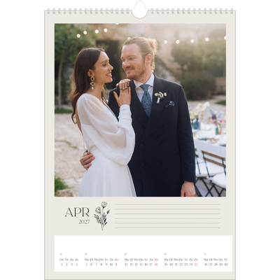 A3 Jaarkalenders — Initialen in bloei [April]