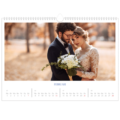 Fotokalender A3 — Kobalt klassieker [Februari]
