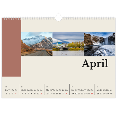 Fotokalender A3 — Bezienswaardigheden van de wereld [April]