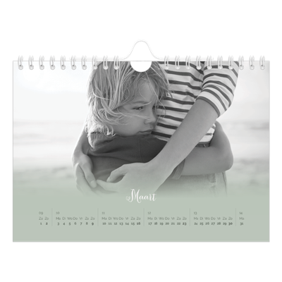 Fotokalender A5 — Zachtgroen kleurverloop [Maart]
