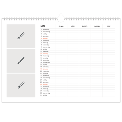 A3 Familieplanners — Ontwerp je eigen product - 5-persoons gezin [omslag]