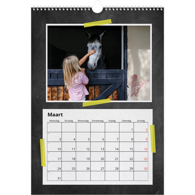 A3 Jaarkalenders — Foto's met plakband [Maart]
