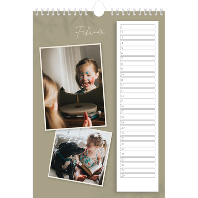 Verjaardagskalenders A4 — Warme aardetinten [Februari]