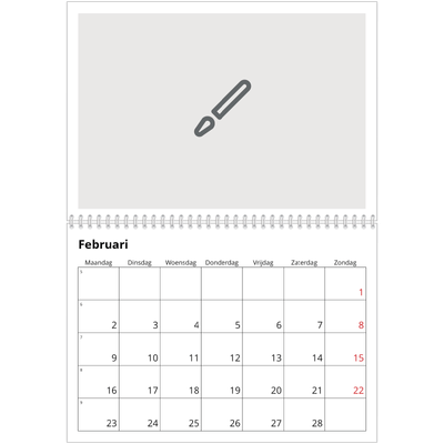 Fotokalender A4 Dubbel (30 x 40 cm) — Ontwerp je eigen fotoproduct [Februari]