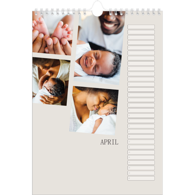Verjaardagskalenders A4 — Herinneringen in beweging [April]