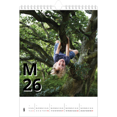 Fotokalender A4 (20 x 30 cm) — Letter stijl [omslag]