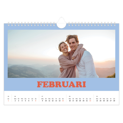 Fotokalender A4 — Retro stijl frames [Februari]