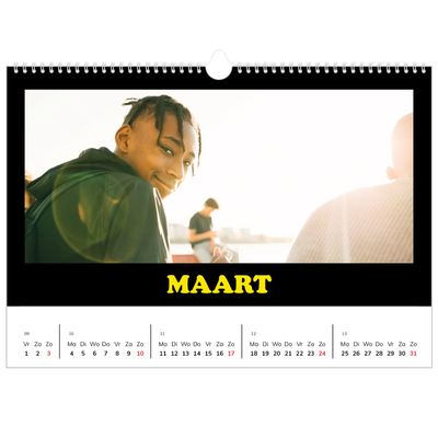 Fotokalender A3 — Vrolijke typo [Maart]