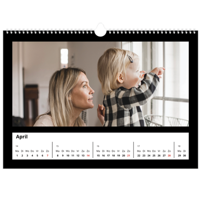 Fotokalender A3 — Foto in zwart kader [April]