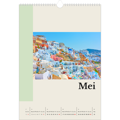 A3 Jaarkalenders — Bezienswaardigheden van de wereld [Mei]