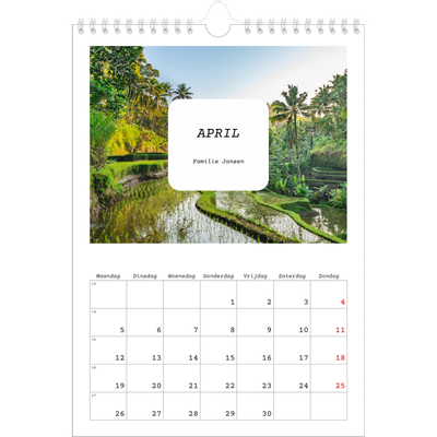Fotokalender A4 (20 x 30 cm) — Het hele verhaal [April]