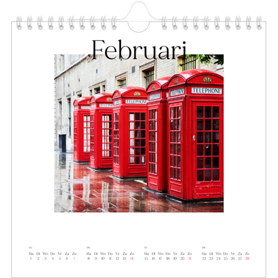 Jaarkalenders vierkant — Mijn reisverhaal - Londen [Februari]